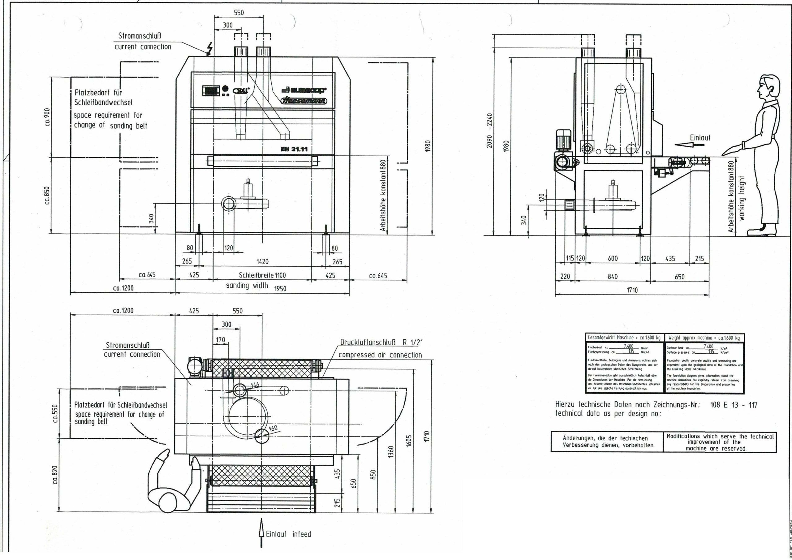 Schleifmaschine Heesemann Typ EH31.11 Lk Bw
