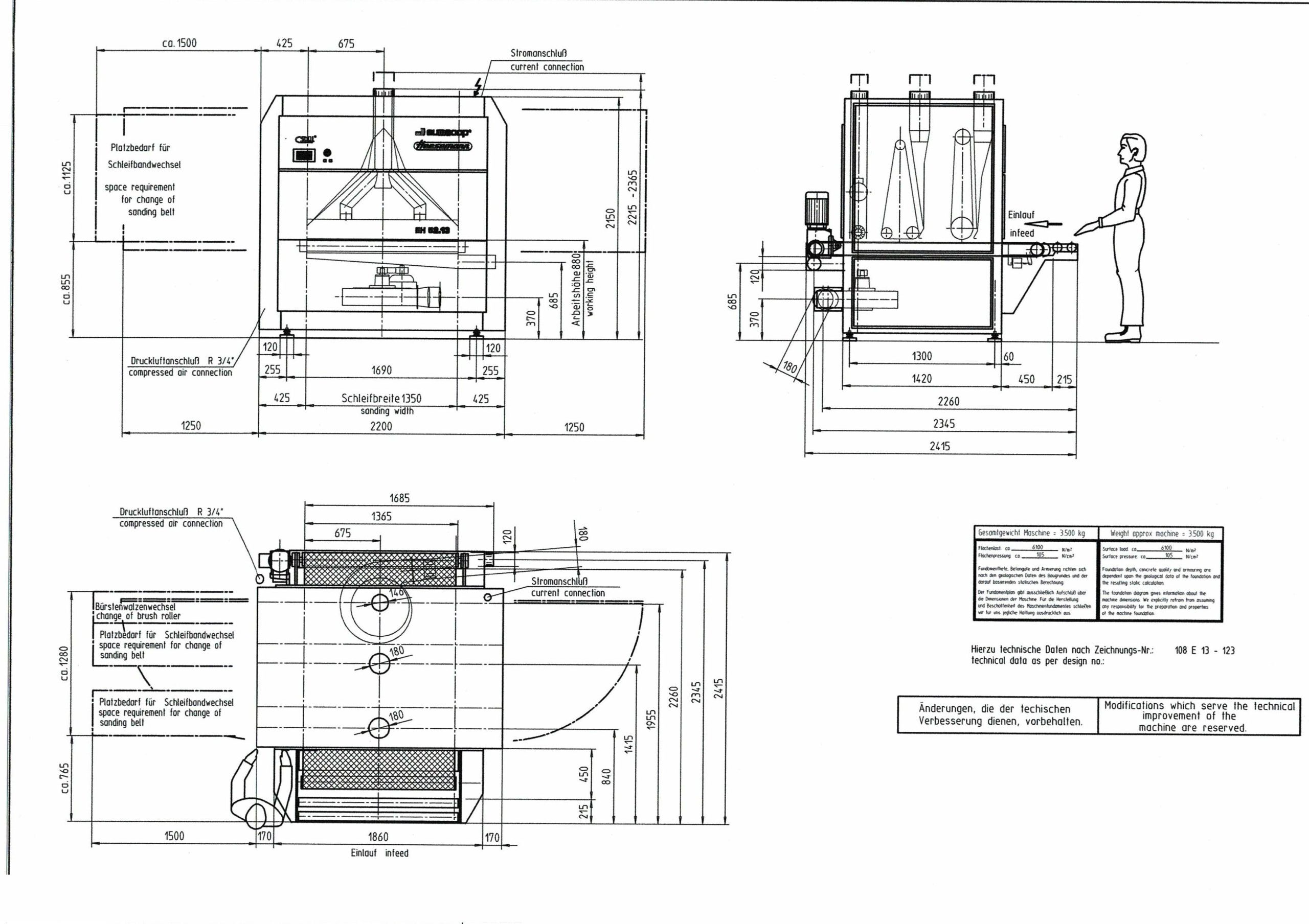 Schleifmaschine Heesemann Typ EH52.13 Lw/Lk Bw