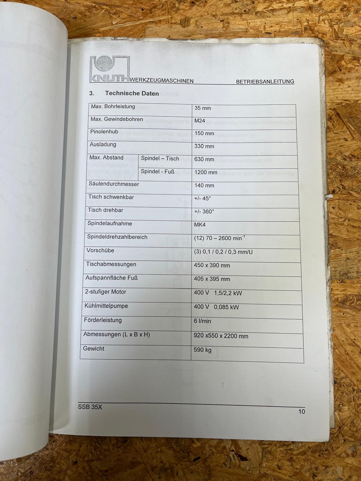 Ständerbohrmaschine Knuth Typ SSB 35X